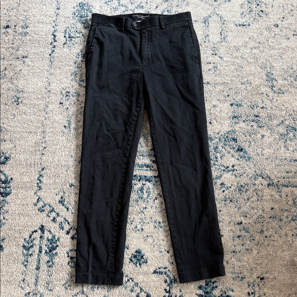 Banana Republic Black Slim Fit Traveler Chinos